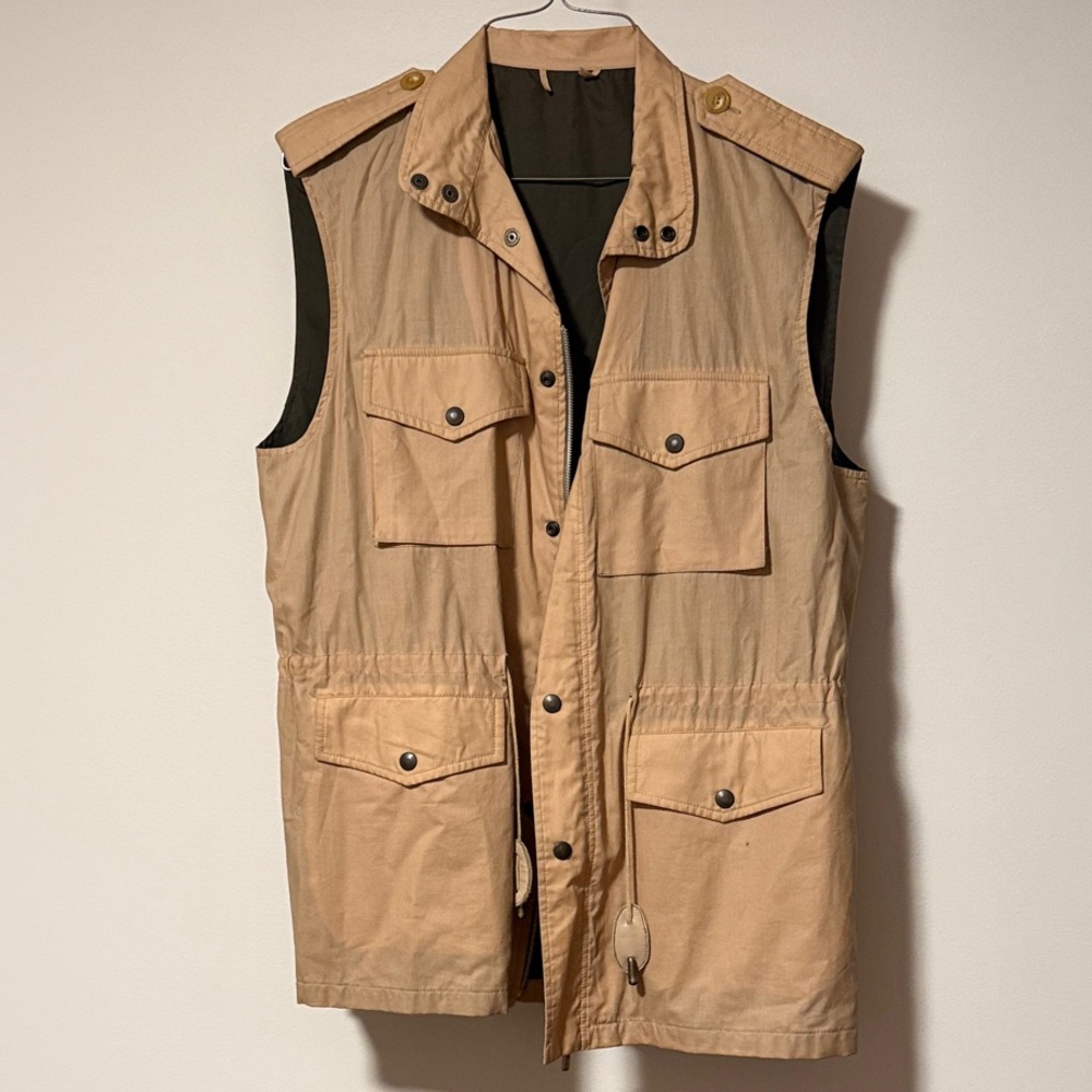 Schiatti and C. For Carroll & Co. Men's Beige Outdoor Utility Vest